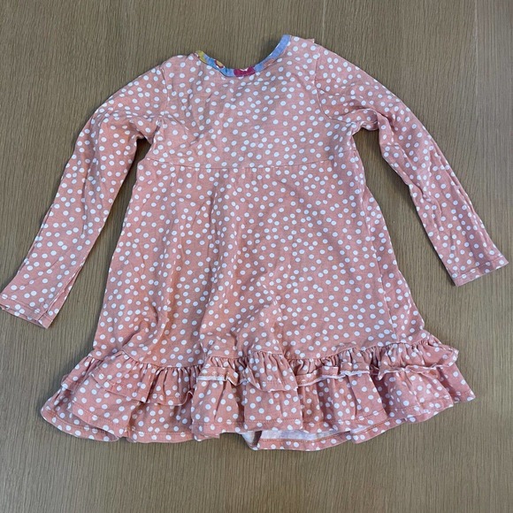 Girl's Jelly The Pug Size 5 Long Sleeve T-Shirt Polka Dot Bird Ruffle Cotton - Picture 5 of 7